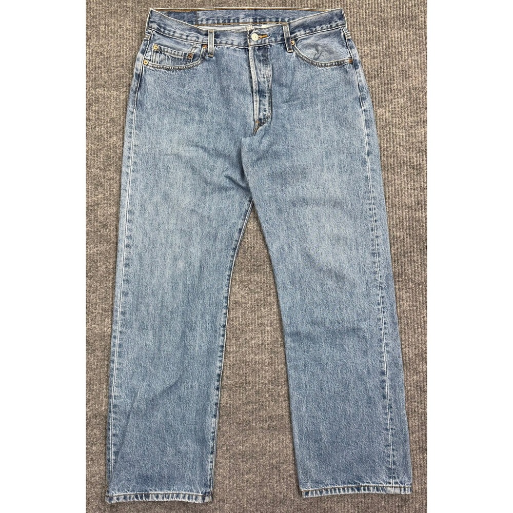 Levis 501 Original Fit Button Fly Blue Denim Jeans Mens 36x32